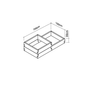 Warzywnik 195cm x 100cm x 30/60cm