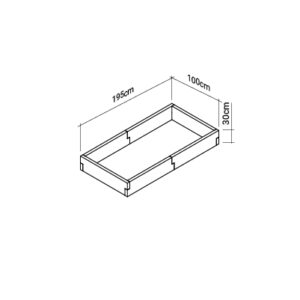 Warzywnik 195cm x 100cm x 30cm