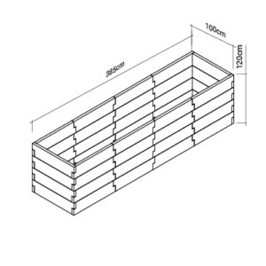 Warzywnik 385cm x 100cm x 120cm