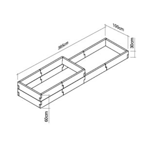 Warzywnik 385cm x 100cm x 30/60cm