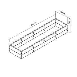 Warzywnik 385cm x 100cm x 60cm