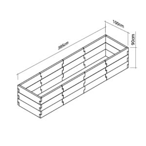 Warzywnik 385cm x 100cm x 90cm