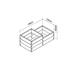 Warzywnik 195cm x 100cm x 60/90cm